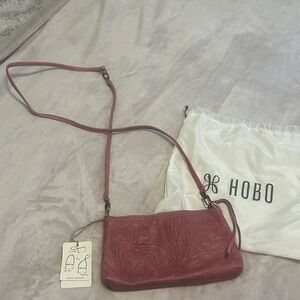 HOBO Embossed Leather Crossbody in Rose